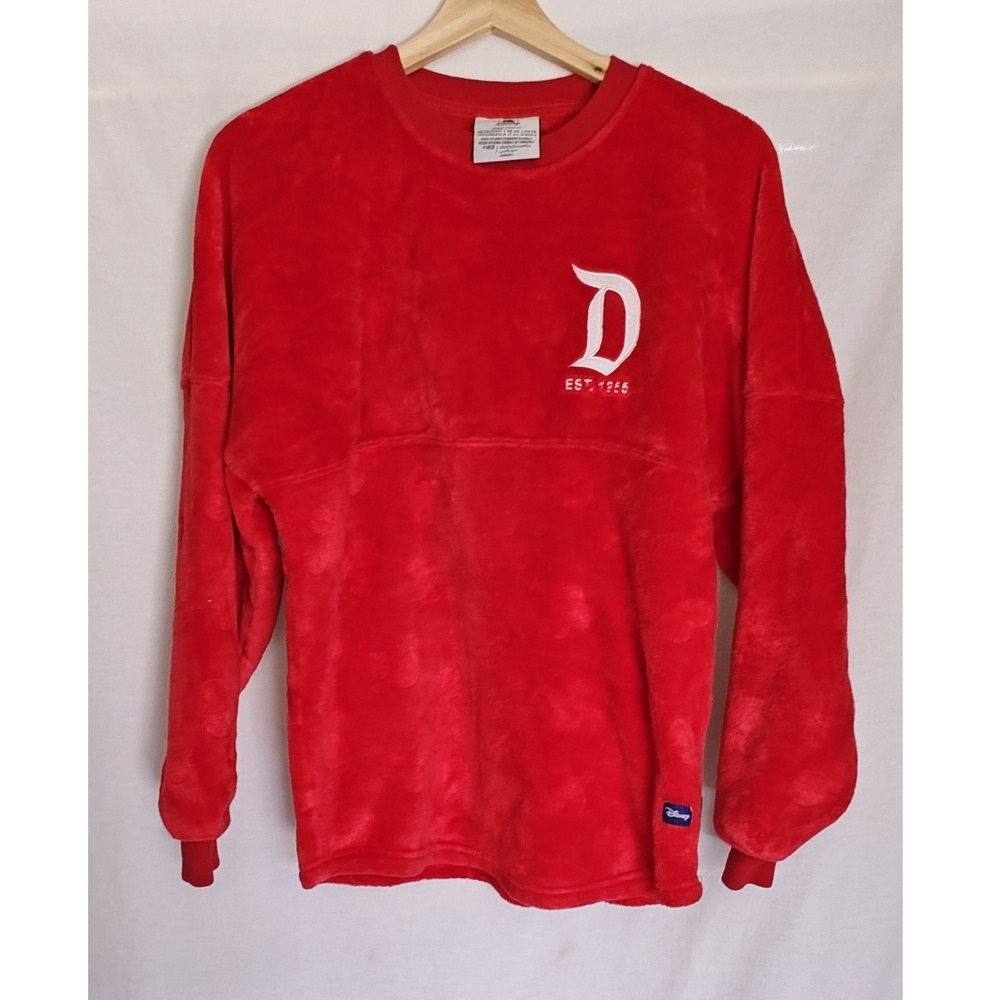 Disney Spirit Jersey Red Embossed Mickey Mouse Disneyland Resort Fleece XS